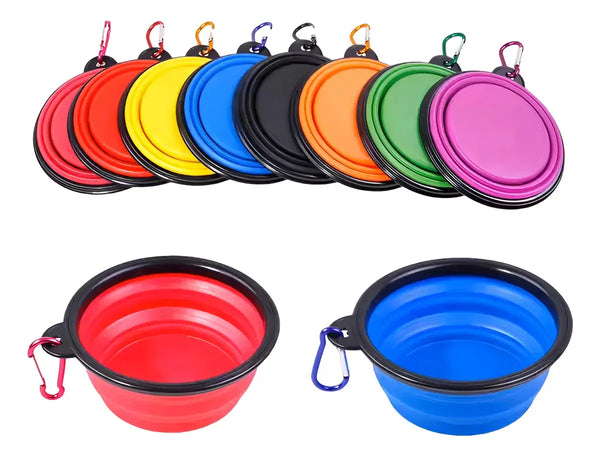 Bowl Comedero Plegable Silicona Viaje 17cm Mascotas