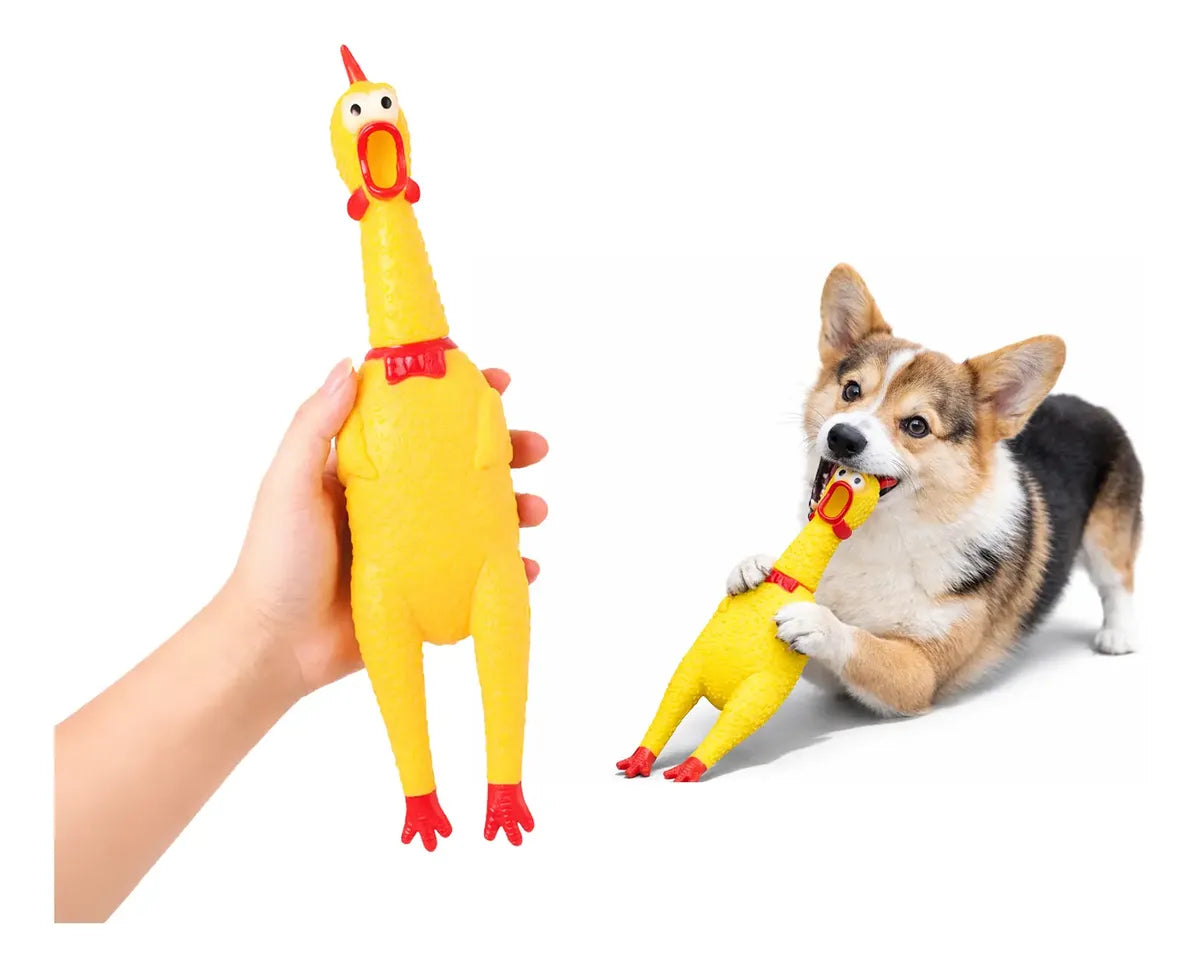 Juguete Gallina Chillona 30cm Chifle para Perros