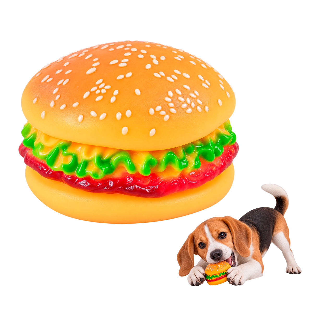 Hamburguesa Juguete Chifle Para Perros Tamaño Chico/mediano